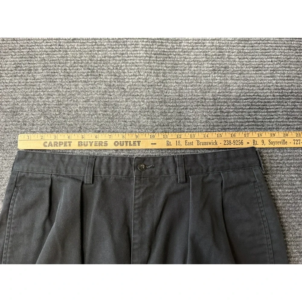 Polo Ralph Lauren Andrew Pants Mens Size 35x32 Black Vintage Baggy Pleated Chino